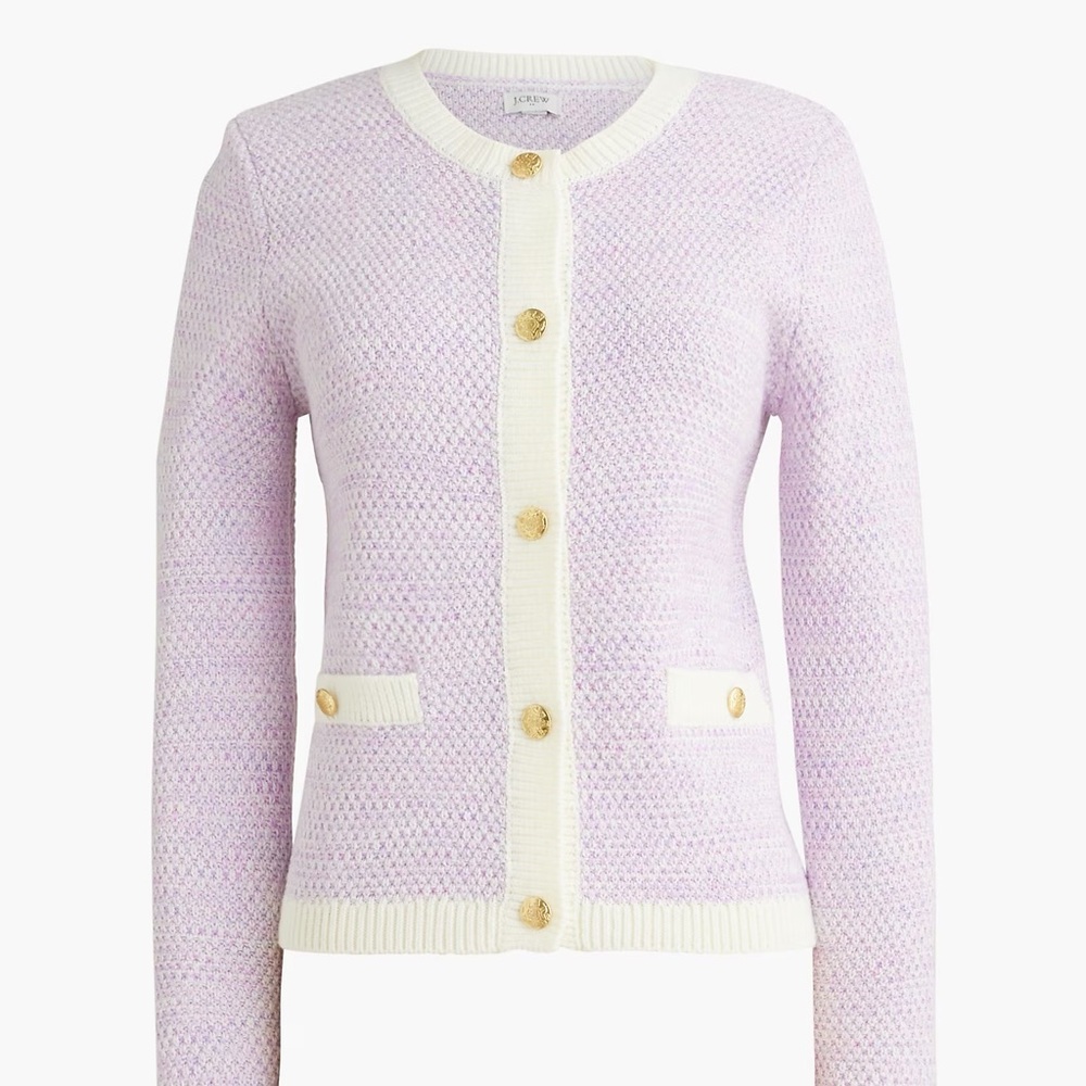J.Crew Violet Popcorn Stich Lady Jacket Cardigan Sweater Size Small NWT